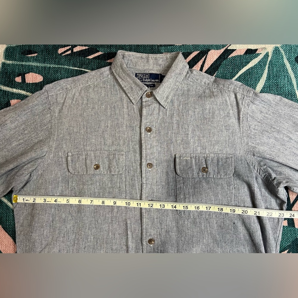 Vintage 80’s Polo By Ralph Lauren Chambray Button Up Shirt - Picture 6 of 8